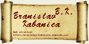 Branislav Kabanica vizit kartica